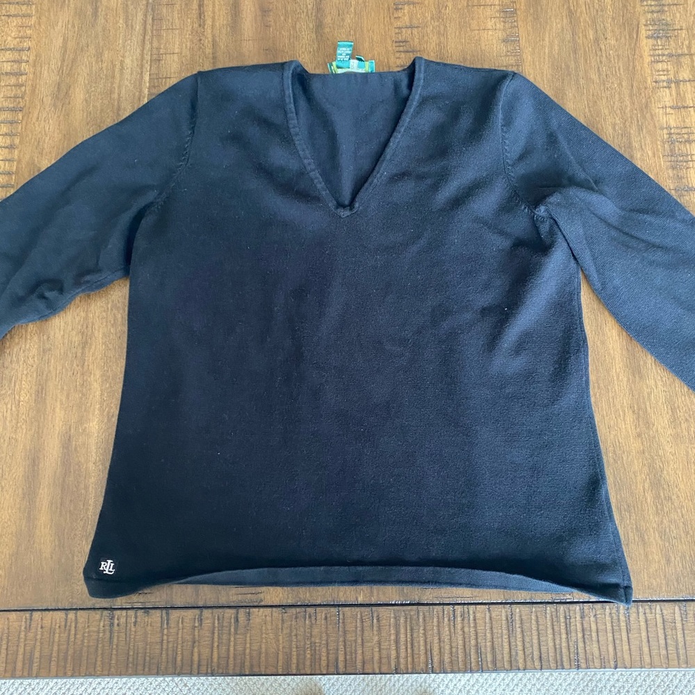 Lauren Ralph Lauren black v-neck sweater